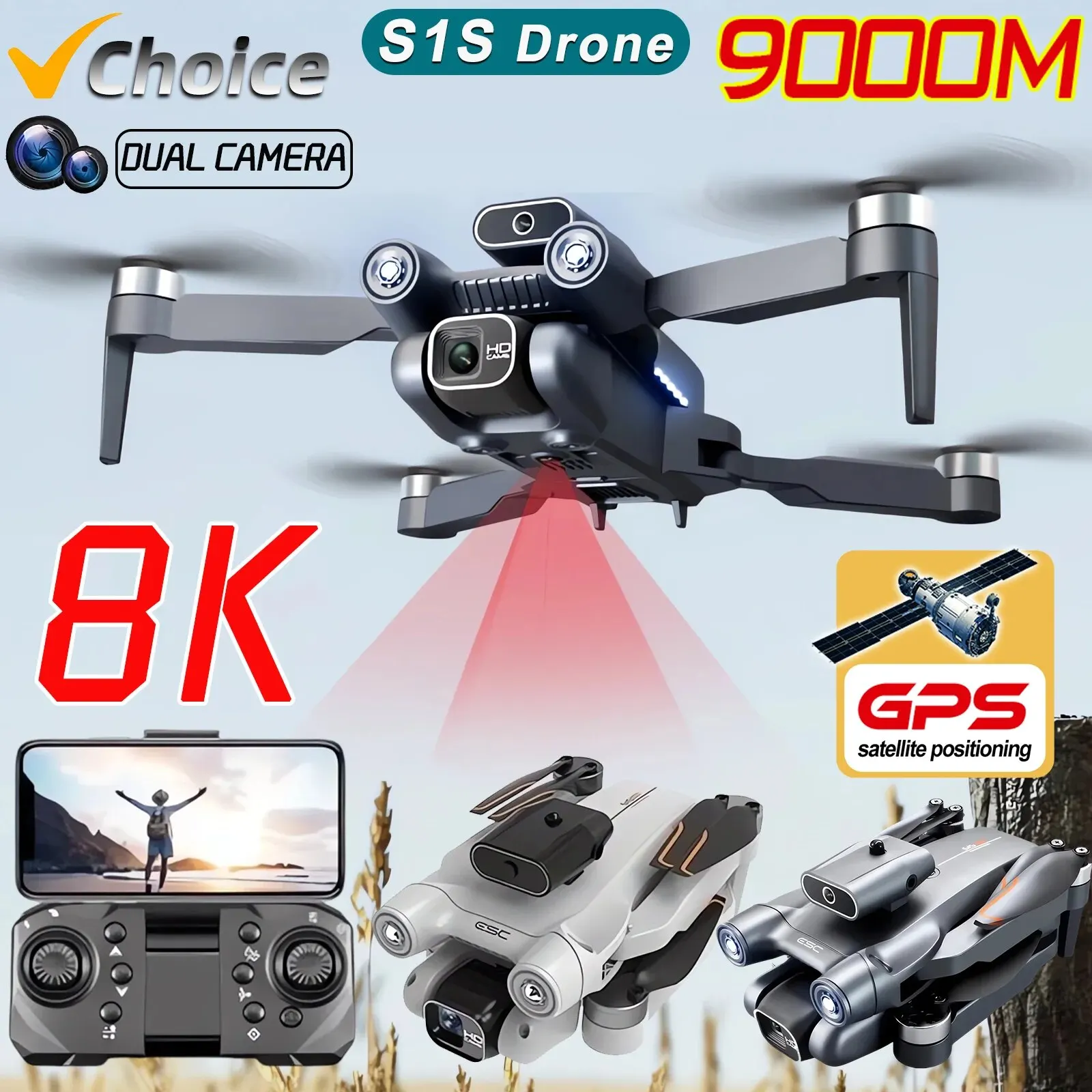 Drone Cinematic - S1S 5G GPS Drone Caméra 8K,