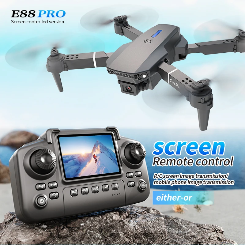Drone Cinematic - Drone professionnel E88 PRO avec écran,