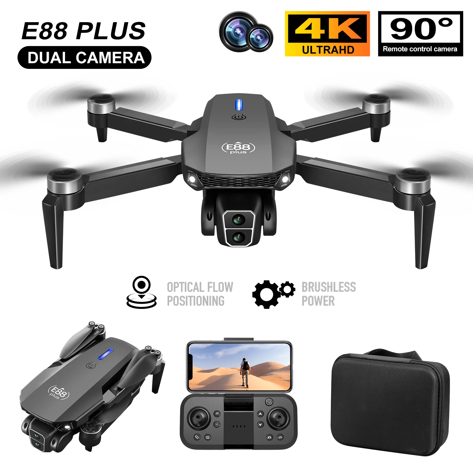 Drone Cinematic - Nouveau drone quadrirotor E88 Plus :
