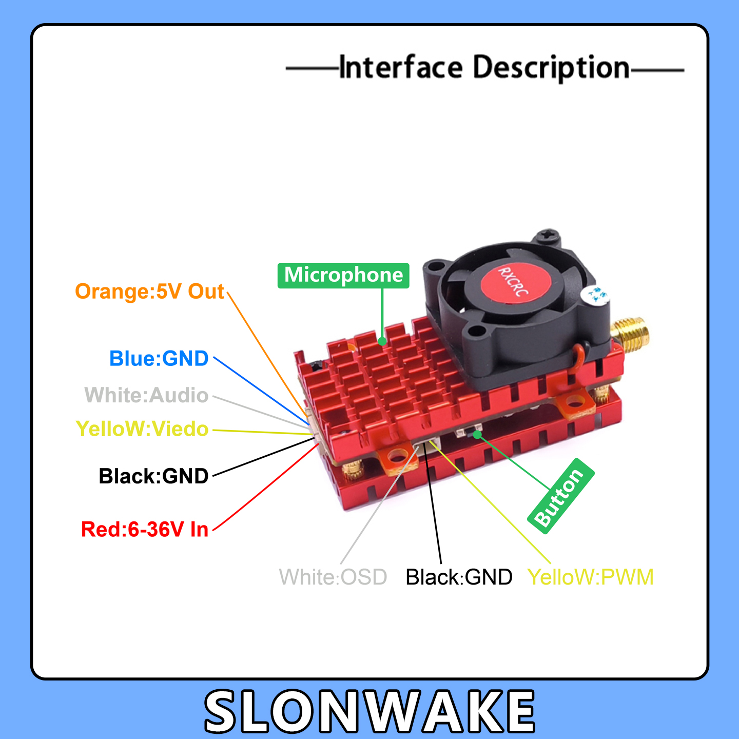 SLONWAKE 5.8G 2W VTX FPV 1800T - Drone Cinematic avis et prix
